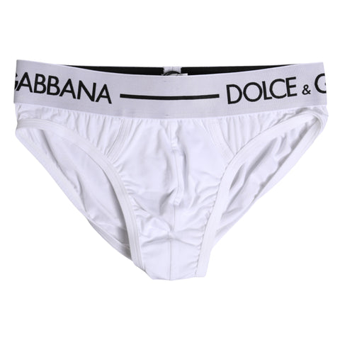 White Cotton Stretch Regular Brief Underwear