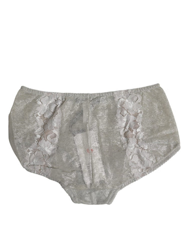 Gray Cotton Floral Lace High Waist Panty Underwear