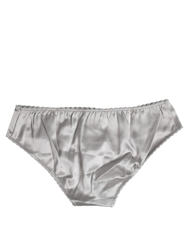 Gray Silk Stretch Bottom Low Waist Panty Underwear