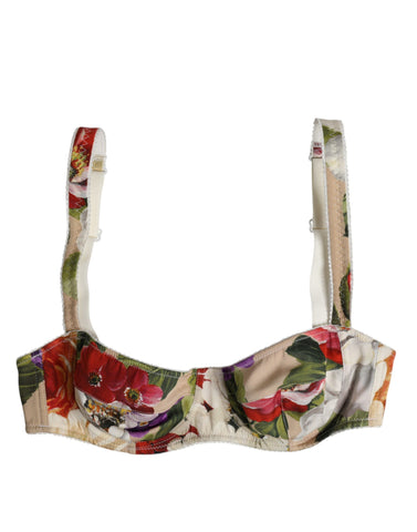 Beige Floral Balconcino Underwired Bra Underwear