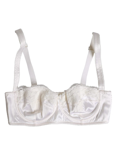 White Silk Underwired Balconette Bra Underwear