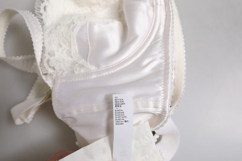 White Silk Underwired Balconette Bra Underwear