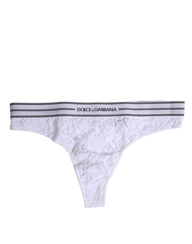 White Nylon Floral Lace Bottom Panty Underwear