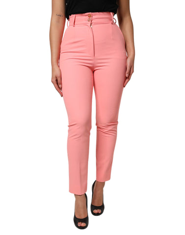 Pink High Waist Dress Tapered Pants