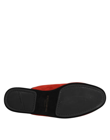 Orange Suede Slides Flat Slipper Shoes