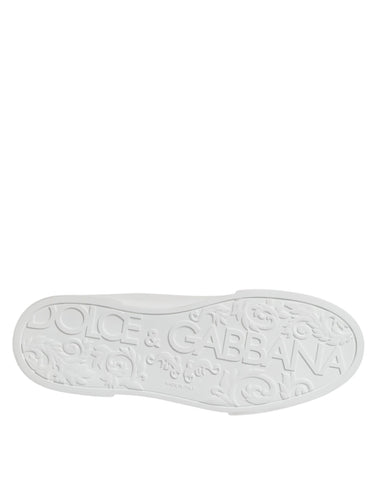 Białe trampki z logo DG Portofino Low Top