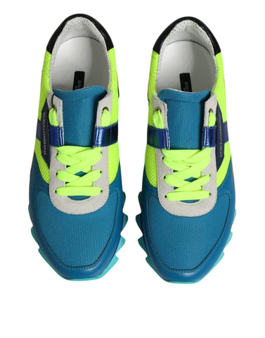 Wielokolorowe skórzane niskie trampki męskie