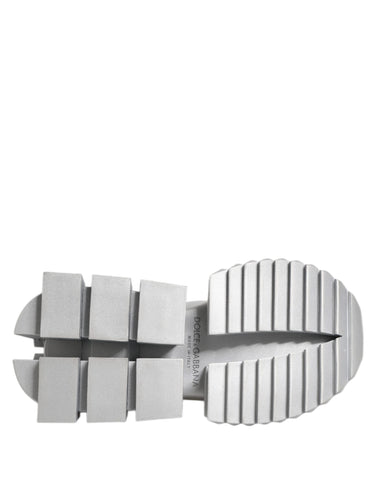 Silver Leather Super Queen Sneakers Shoes