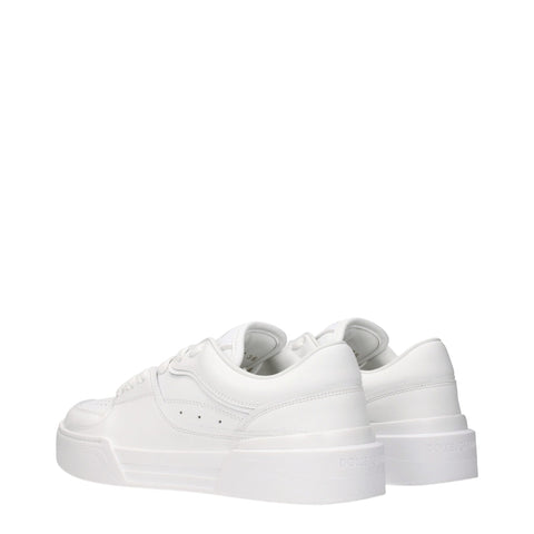White Leather Low Top Sneakers