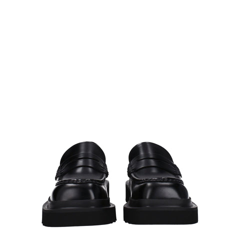 Black Leather Slip-On Loafers