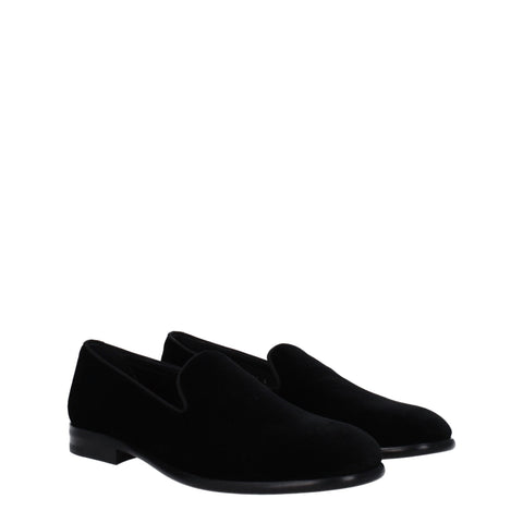 Black Velvet Slip-On Loafers