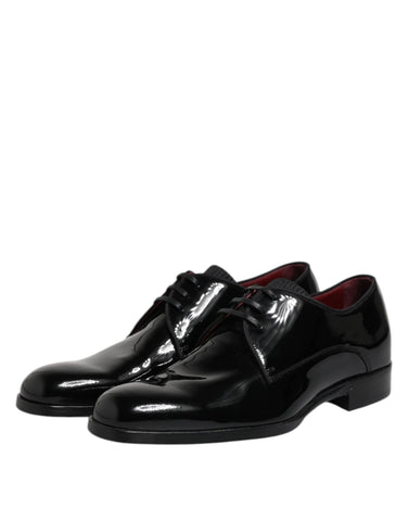 Black Leather Lace Up Men Derby Formal Shoes