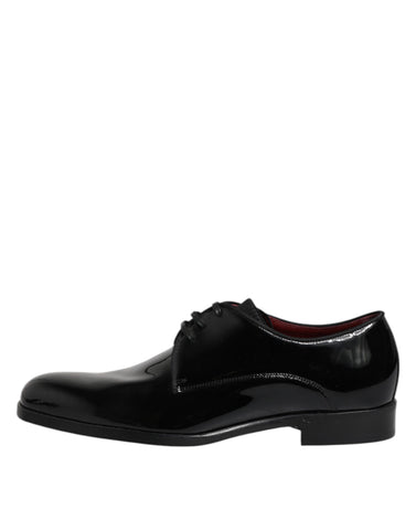 Black Leather Lace Up Men Derby Formal Shoes