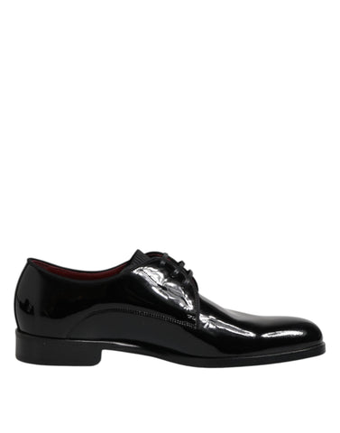 Black Leather Lace Up Men Derby Formal Shoes