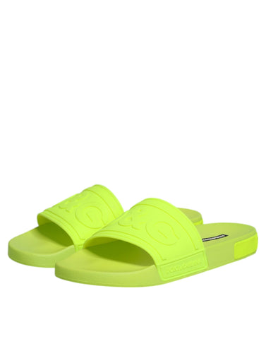 Green Rubber Slides Sandals Beachwear Shoes