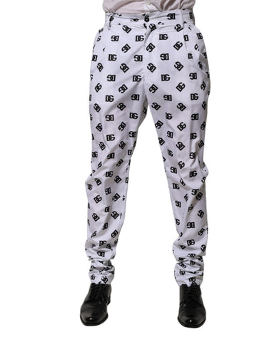 White Logo Cotton Skinny Denim Trouser Pants