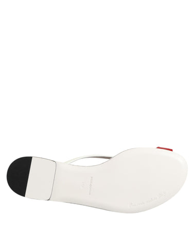 Red White KEIRA Flower Leather Sandals Shoes