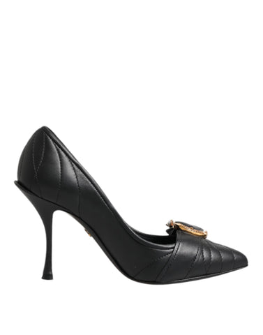Black Devotion Leather Heels Pumps Shoes