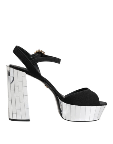 Black Crystal Ankle Strap Keira Sandal Shoes