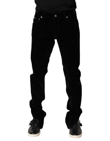 Black Cotton Men Dress Formal Trouser Pants