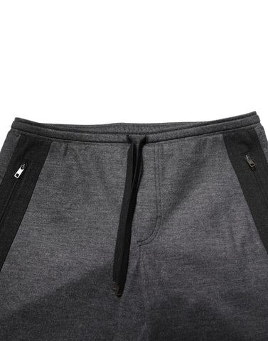 Gray Black Wool Blend Jogger Sweatpants  Pants