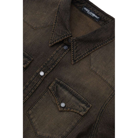 Brown Denim Shirt