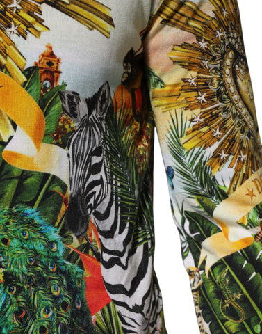 Tropical Heart Crown Silk Pullover Sweater