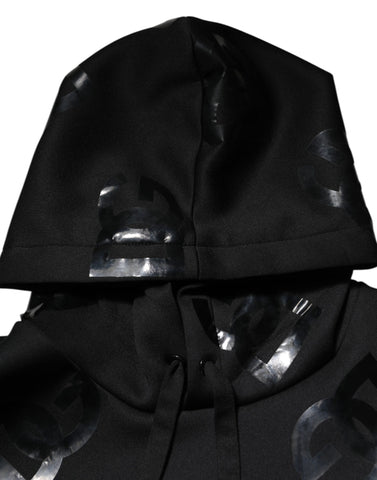 Black DG Logo Hoodie Metallic Print Sweater