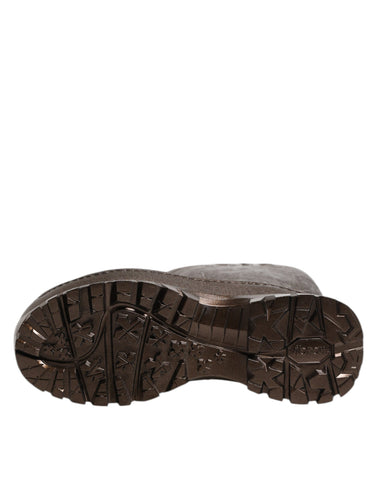 Metallic Bronze Pull On Rain Boots Shoes