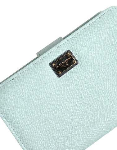 Mint Green Leather Bifold Continental Clutch Wallet