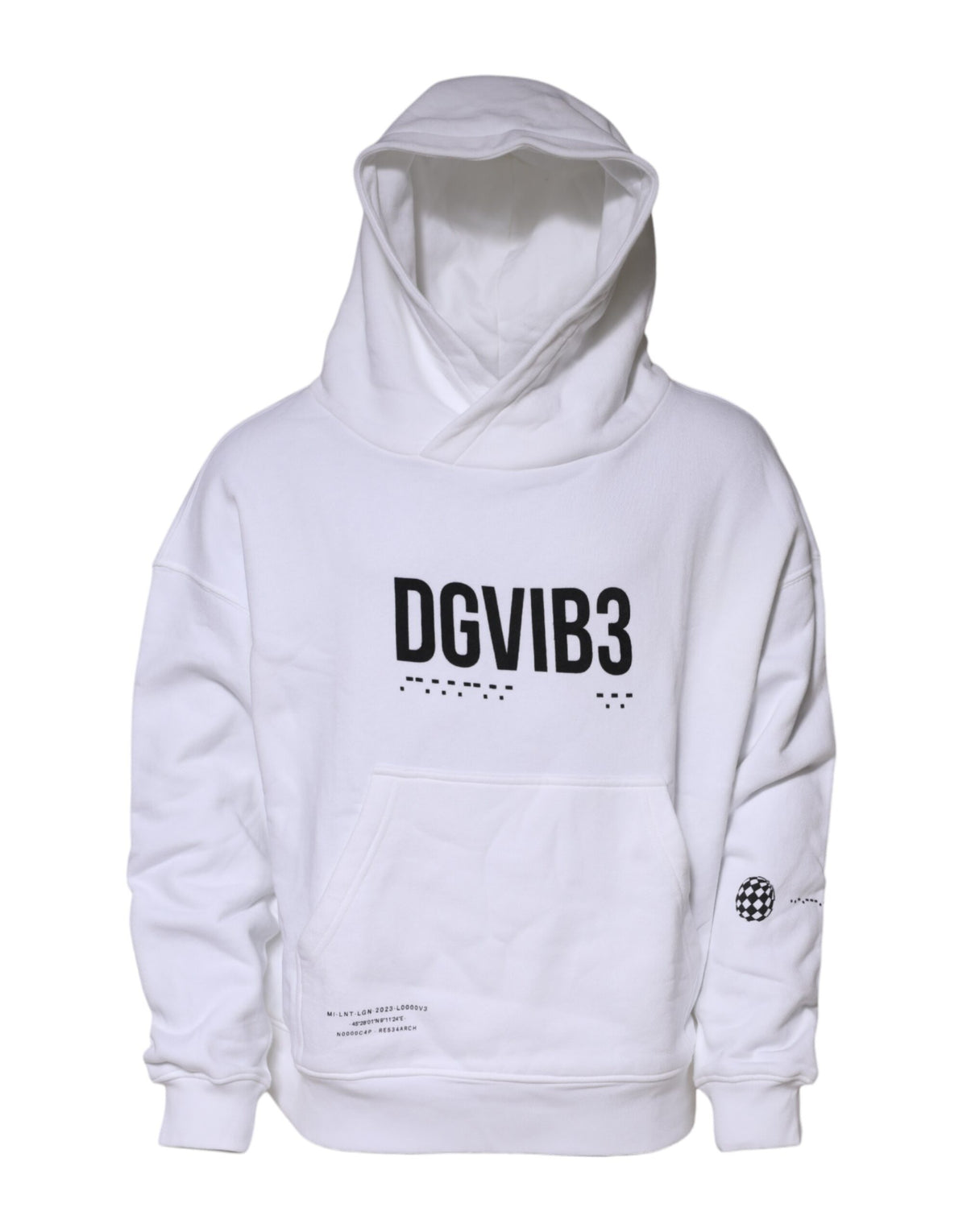 White DG Vib3 Hooded Men Sweatshirt Sweater