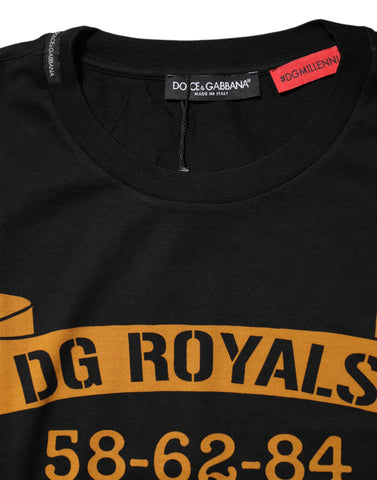 Black DG Royals Cotton Crew Neck T-shirt