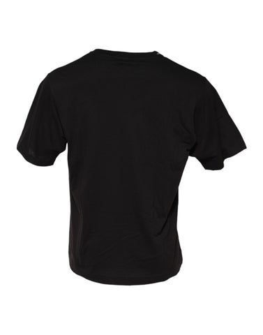 Black Minimalist Cotton Crew Neck T-shirt