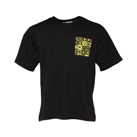 Black Minimalist Cotton Crew Neck T-shirt