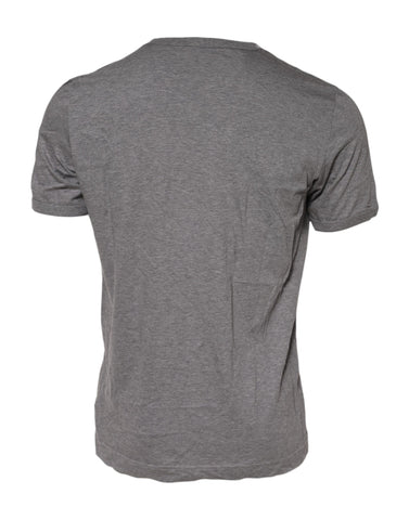 Gray #DGFamily Cotton Crew Neck T-shirt