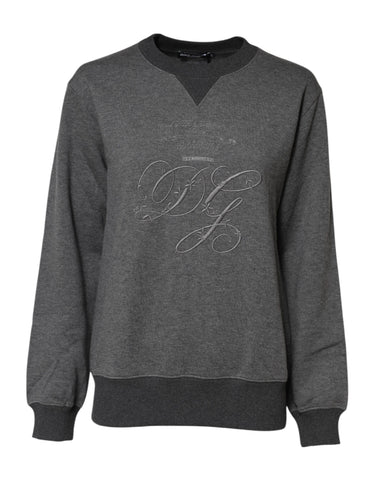 Gray DG Logo Embroidered Pullover Sweater