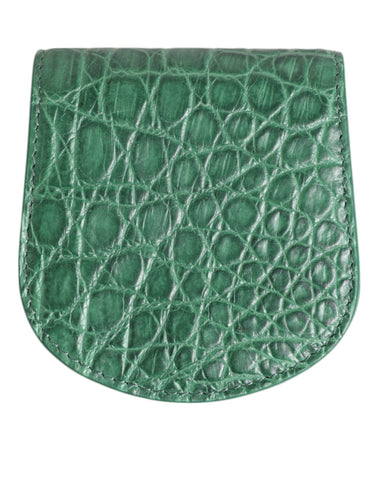 Green Exotic Skin Coin Condom Case Holder Pocket Wallet