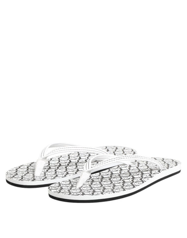 Black White Logo Beachwear Flats Slipper Shoes