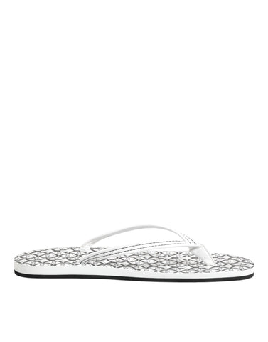 Black White Logo Beachwear Flats Slipper Shoes