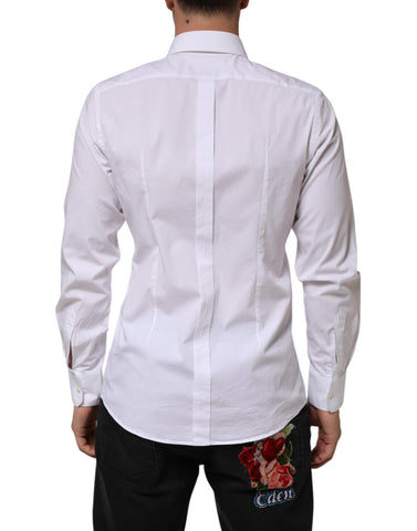 White Cotton GOLD Long Sleeves Formal Men Shirt