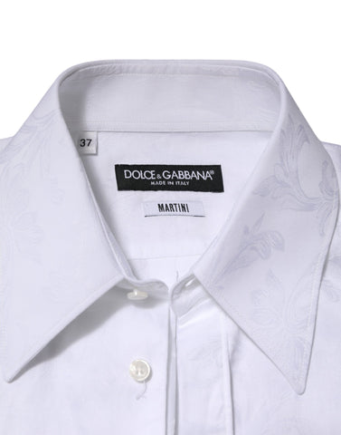 White Cotton MARTINI Paisley Jacquard Shirt