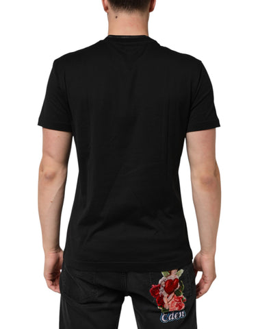 Black Cotton Embroidered DG Logo Pocket T-shirt