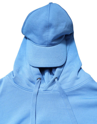 Blue Cotton Hooded Men Sportswear One Size Vest