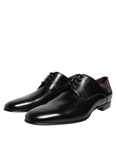 Men Dress Black Calfskin Leather Derby Shoes
