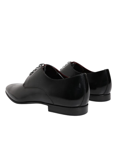 Men Dress Black Calfskin Leather Derby Shoes