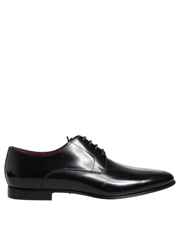 Men Dress Black Calfskin Leather Derby Shoes