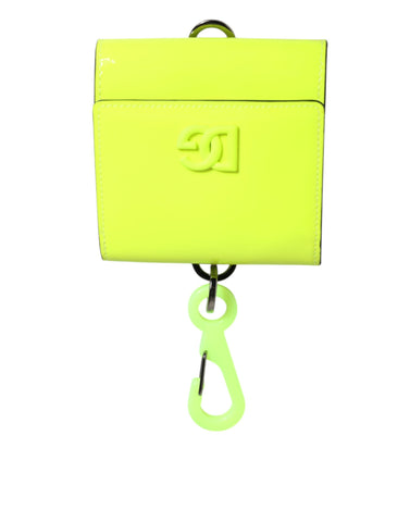 Yellow Green Bifold DG Logo Neck Strap Cardholder Wallet