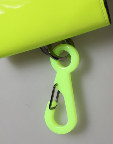 Yellow Green Bifold DG Logo Neck Strap Cardholder Wallet