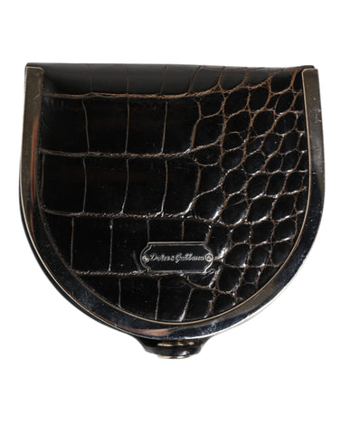 Black Polished Crocodile Leather Mens Coin Purse Wallet