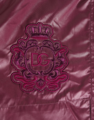 Burgundy Polyester Logo Embossed Crest Swimwear